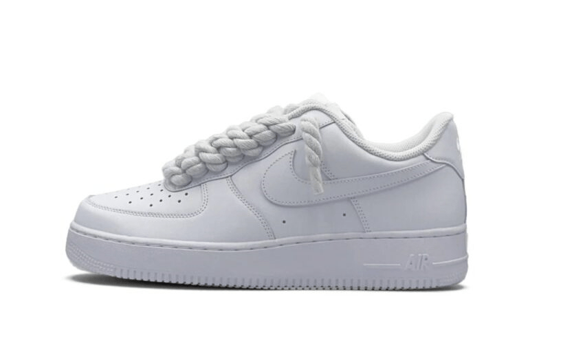 NIKE AIR FORCE 1 LOW 07 TRIPLE WHITE W WHITE ROPE LACES Rdrop